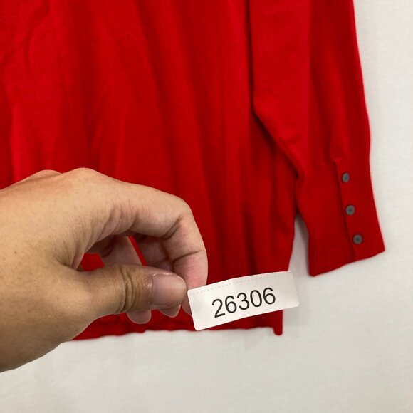 Lane Bryant size 26/28 Red Soft Comfy Lightweight Knit Button Cardigan Holiday - Picture 8 of 8
